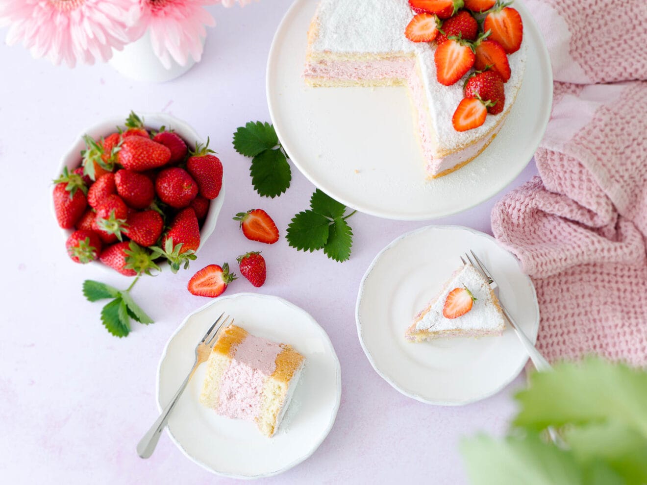 Dinkel Erdbeer-Käsesahne-Torte ohne Gelatine - Dinkelliebe