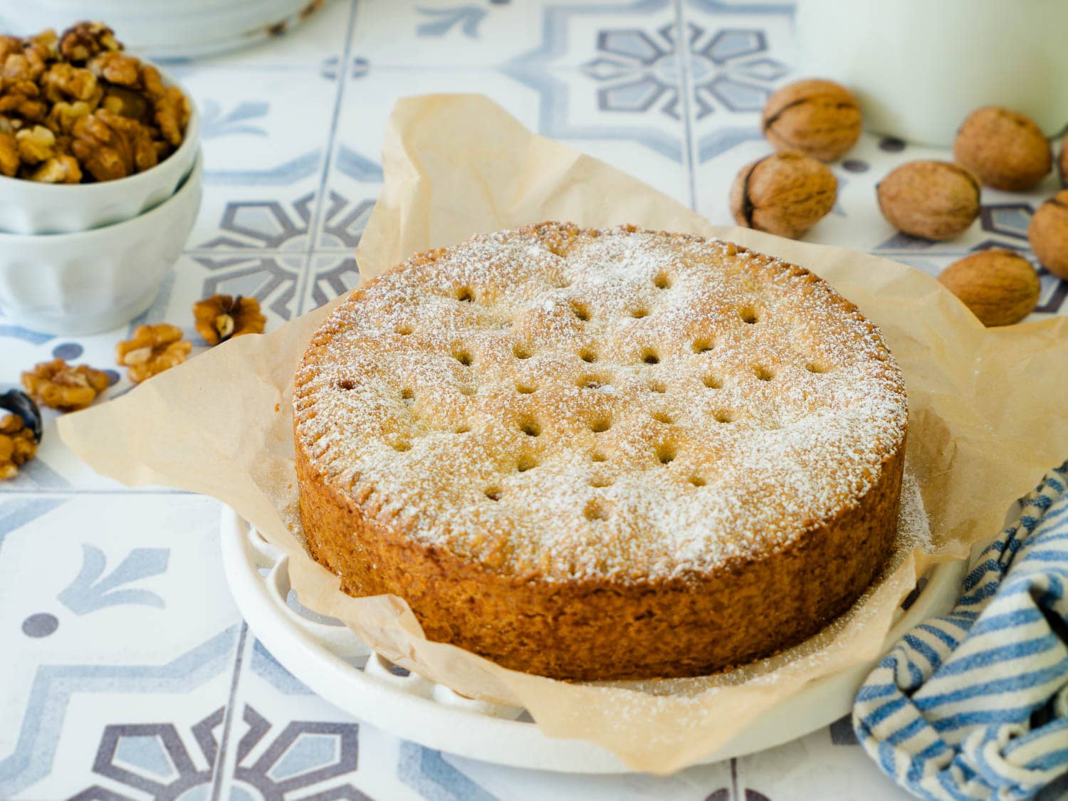 Einfaches Rezept für Engadiner Nusstorte - vegan