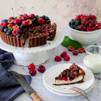 Sommerliche Dinkel-Zupfkuchen-Tarte